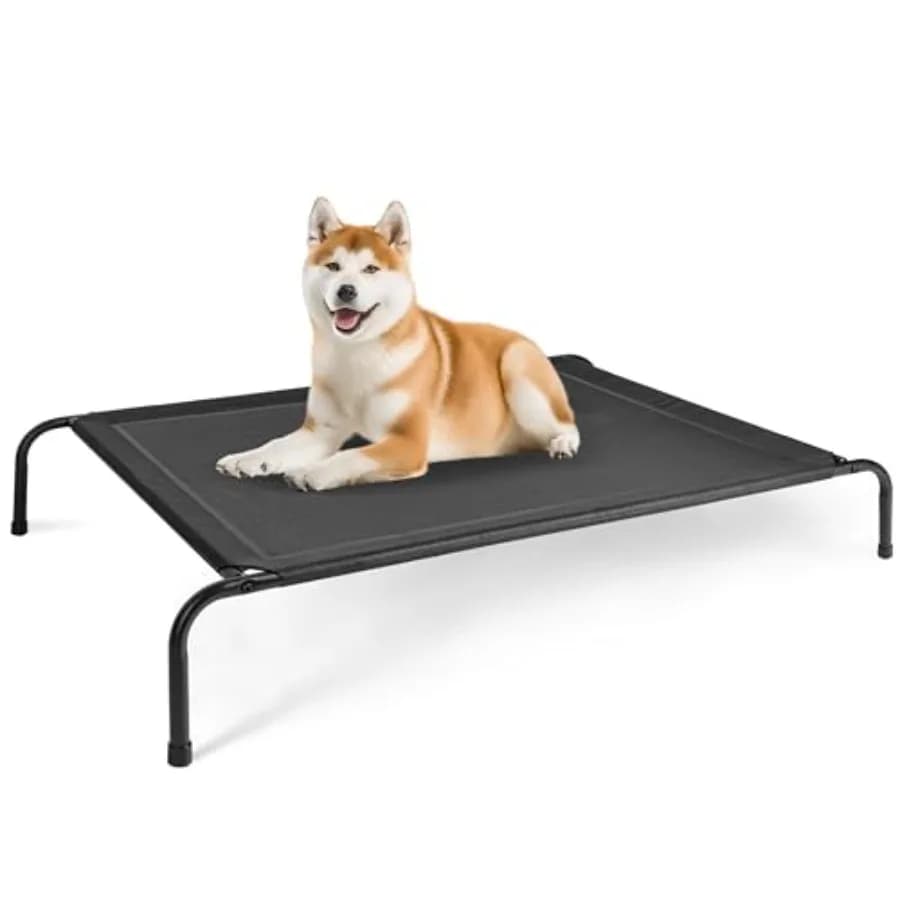 Cuccia rialzata rinfrescante per cani, lettino portatile da esterno con piedini antiscivolo, amaca resistente per animali domestici