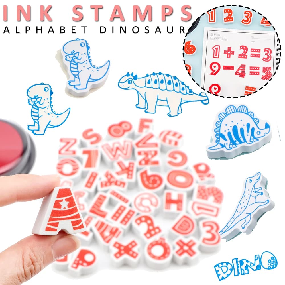 Dinosaur Alphabets Eva Stamp Sets with Ink Pad Great for Making Handmade Cards and Scrapbooks DIY Tool 2025