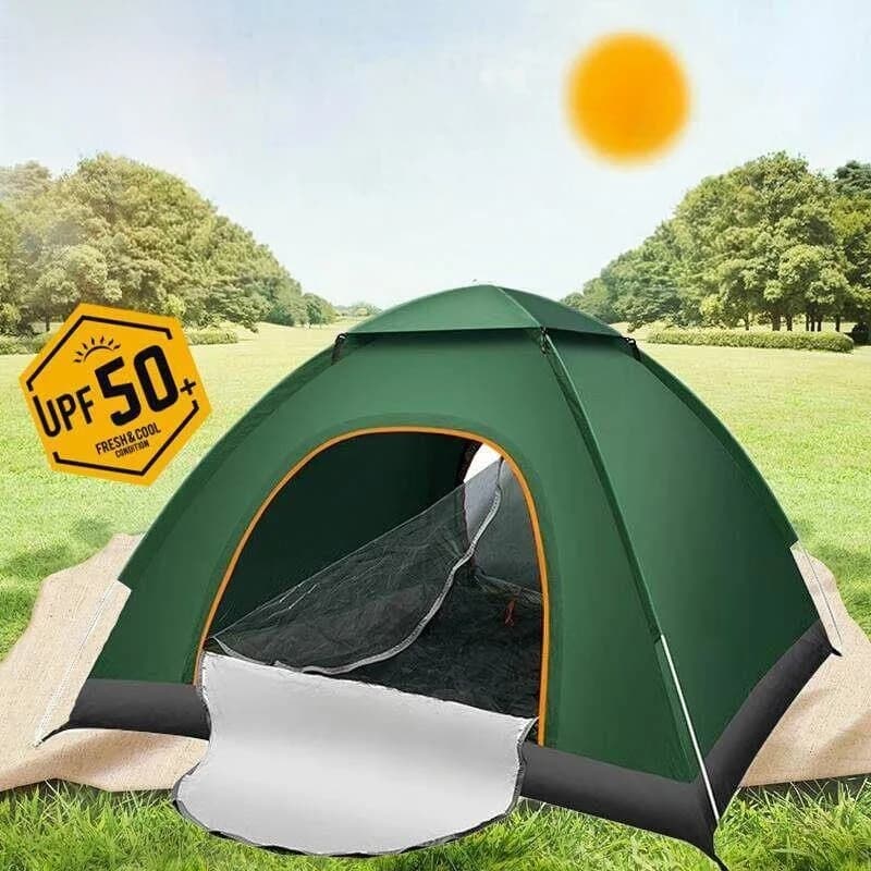 Tenda da Campeggio Pieghevole Rinforzata, Attrezzatura per Dormire all'Aperto, Impermeabile, Ombrellone Parasole Tutto in Uno