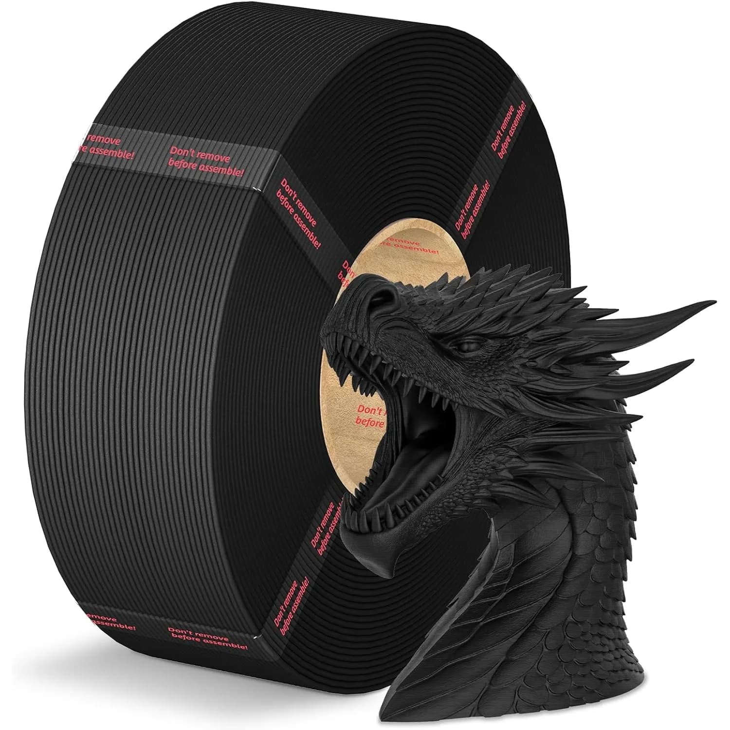 Filamento PLA Plus Ricarica 1KG Nero, Filamento per Stampante 3D per Bobine Riutilizzabili, Precisione Dimensionale +/- 0,02mm, Liscio e Resistente