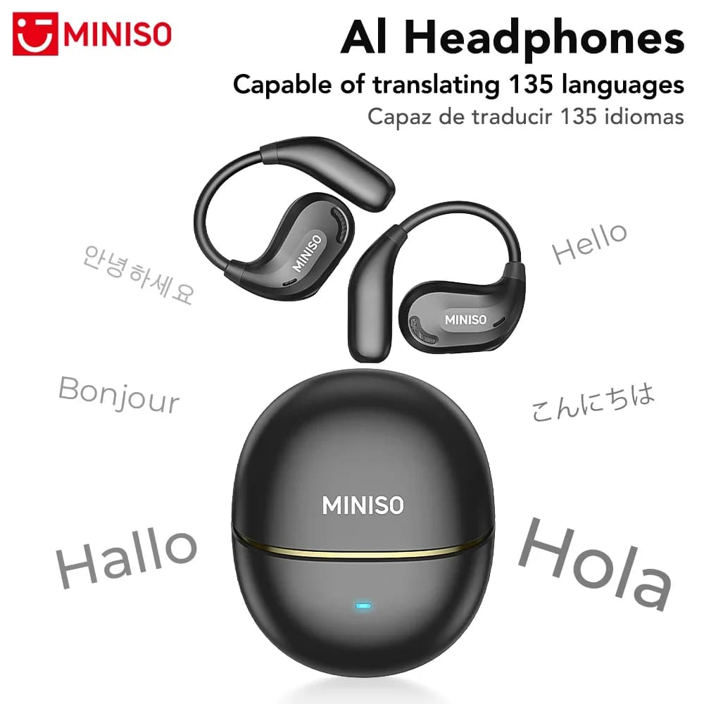 【MINISO MS209】 Bluetooth V6.0 Earphones AI OWS Wireless Headphones Music Stereo Translation Headphones Low Latency Long- life