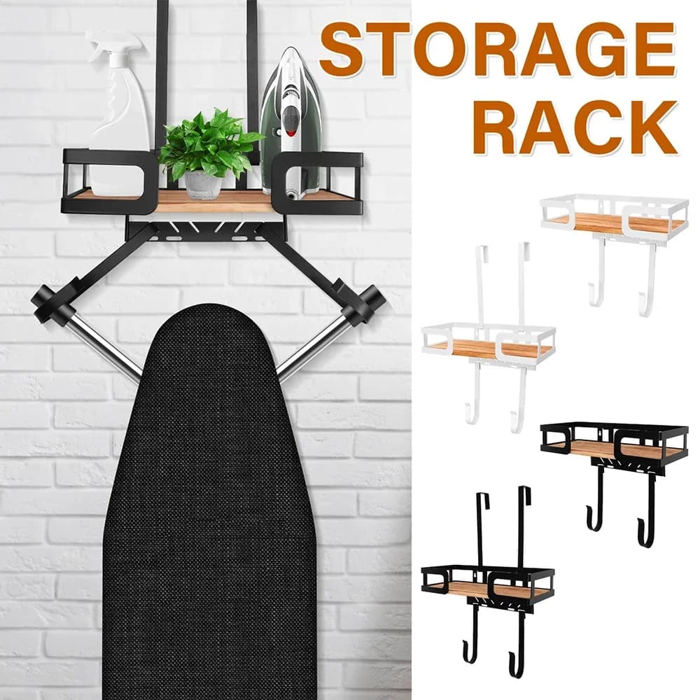 NEW Ironing Board Holder T and V Shape Iron Board Storage Organizer Multi-role Wall Mounted Metal Storage Rack for Laundry Room