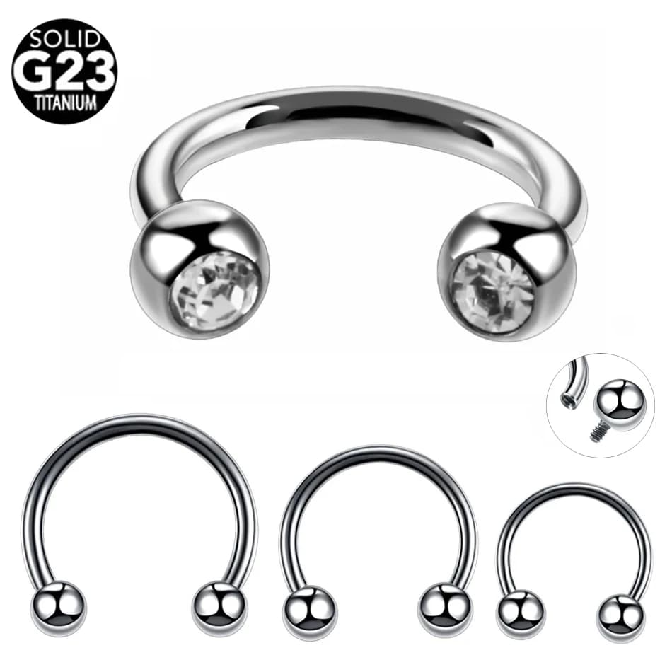 10Pcs/20Pcs/50Pcs G23 Titanium Horseshoe Ring Ear Piercing Nose Rings Helix Piercings Labret Septum Piercings CBR Body Jewelry