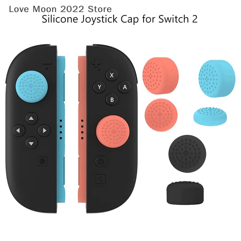Copertura per impugnatura per joystick in silicone da 4/6 pezzi con cappuccio antiscivolo per console di commutazione, include 2 custodie per levette