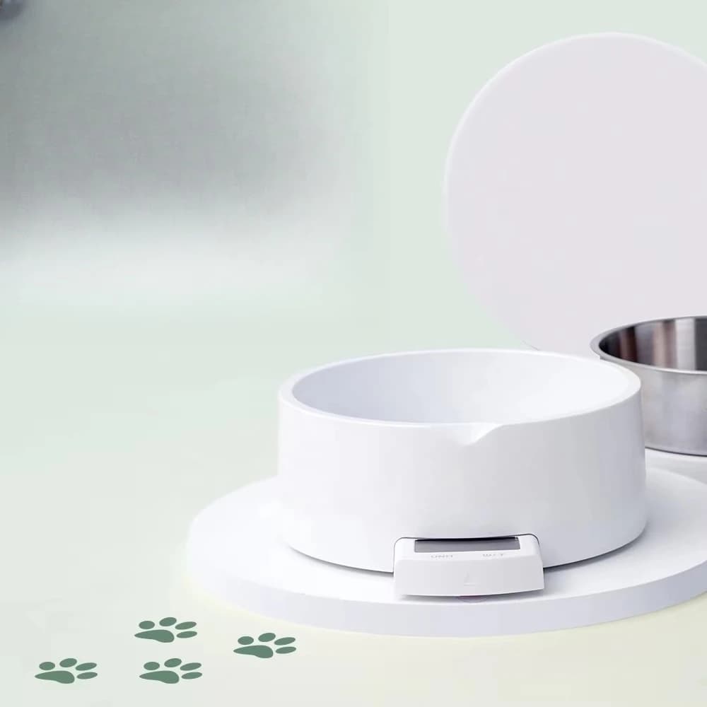 Ciotola per cani con logo personalizzato gratuito, antiscivolo, con bilancia elettronica per alimenti, ciotola dosatrice per animali domestici, alimentatore per animali domestici.