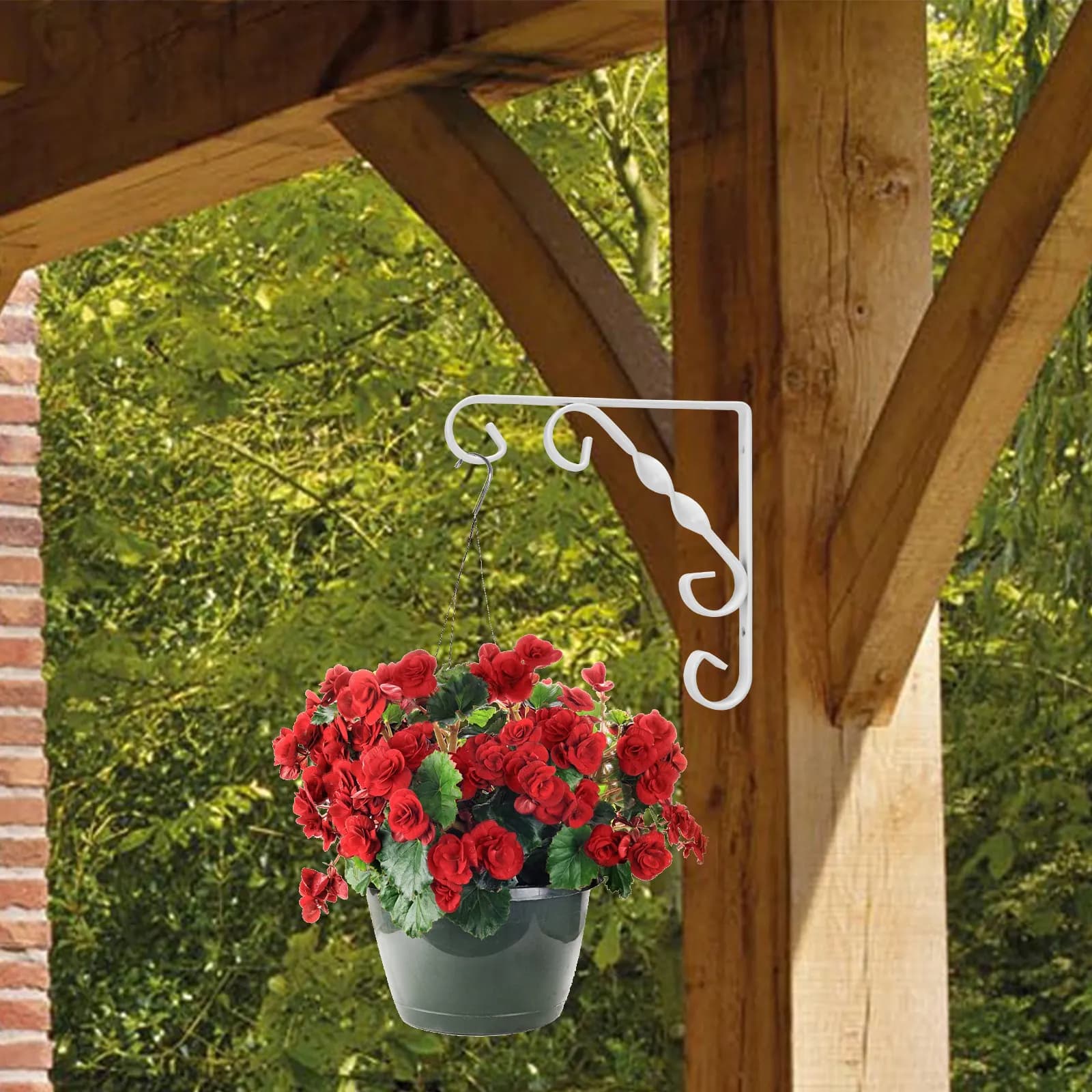 2 pieces of wrought iron pot holders, metal shelves for hanging plants, for domestic decorations, 150x150 mm, white, bonsai rack, organizer.