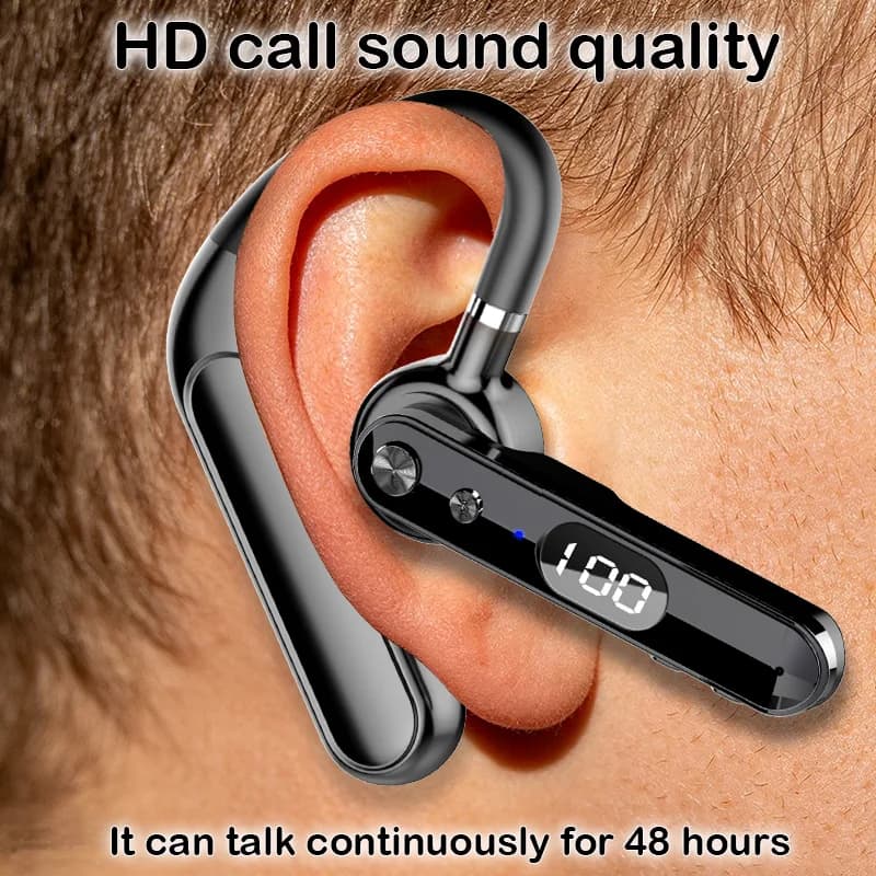 Open Ear Wireless Headphones, Open Ear Earbuds with Ultra Long Battery Life, One-Click Mute, HD Clear Call, Digital Power Displa