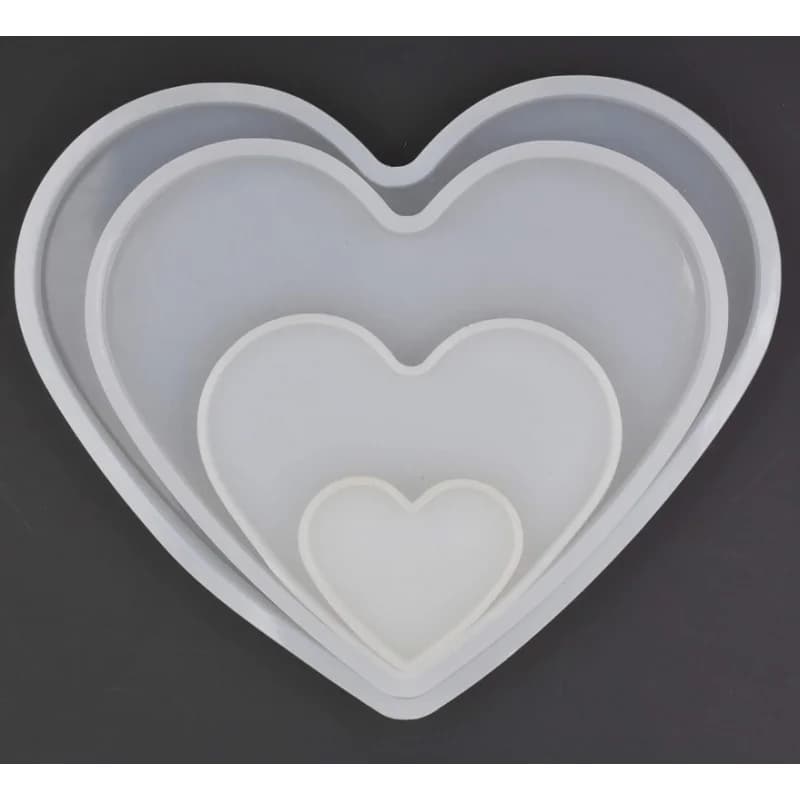 Love heart shape epoxy mold size 18cm, 15cm, 10cm DIY resin heart casting silicone mold