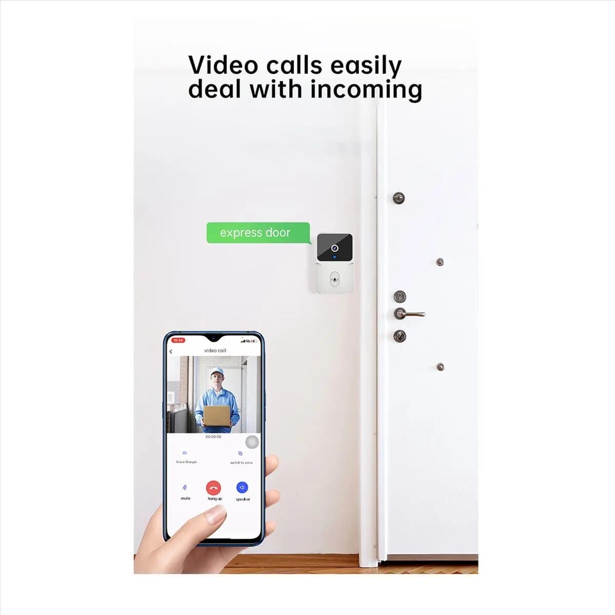 【Doorbell】 Tuya WiFi Doorbell Video Doorbell Two-Way Talk Night Vision Camera Doorbell Smart Life Doorbell Smart Home Security