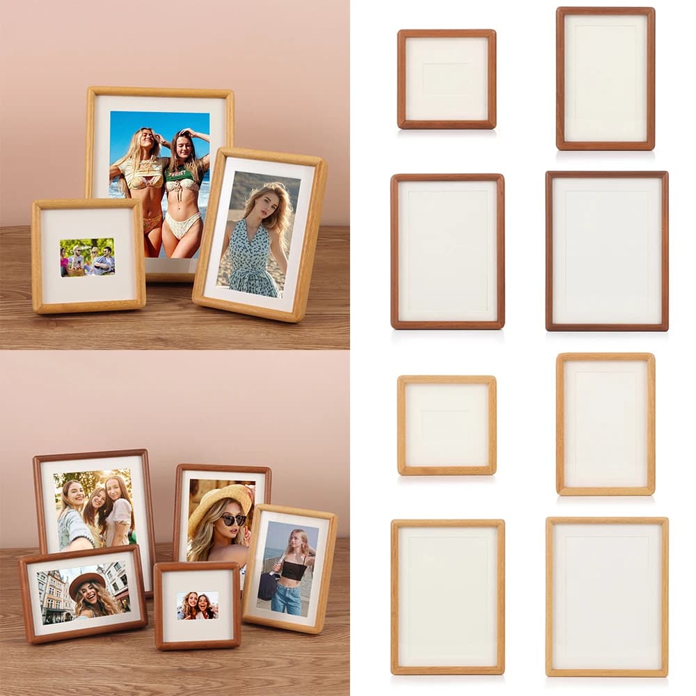 Fashion 6/7/8 Inch Black Walnut Photo Frame Simple Real Wooden Mortise Tenon Photo Frame Handmade Picture Frame