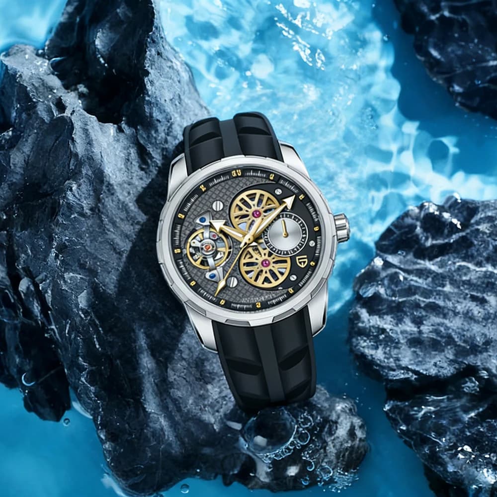 Orologio Meccanico di Lusso PAGANI DESIGN, Nuovo Modello con Tourbillon, Vetro Zaffiro, Impermeabile 100M, Automatico per Uomo