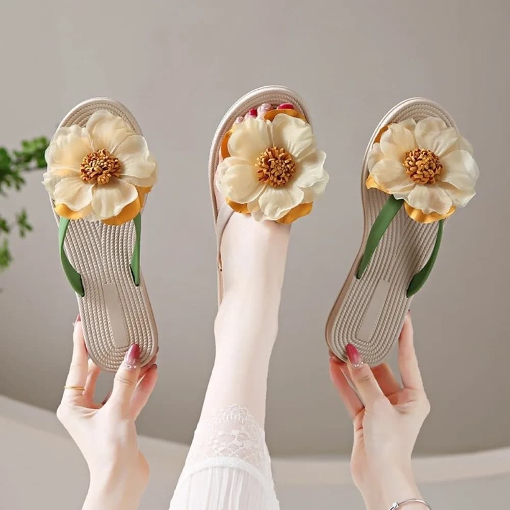 Ciabatte da Spiaggia Antiscivolo con Suola Morbida, Sandali Estivi in PVC per Donne, Pantofole da Casa con Fiori, Articoli per la Casa