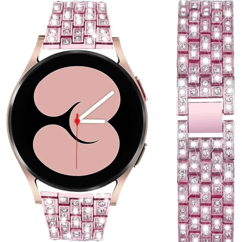 Cinturino con diamanti per Samsung Galaxy Watch 7/FE/6/5/pro/4/Classic/Active 2 Bracciale in metallo 20mm 22mm Amazfit GTR 4/GTS 4/2/2e/3 Cinturino