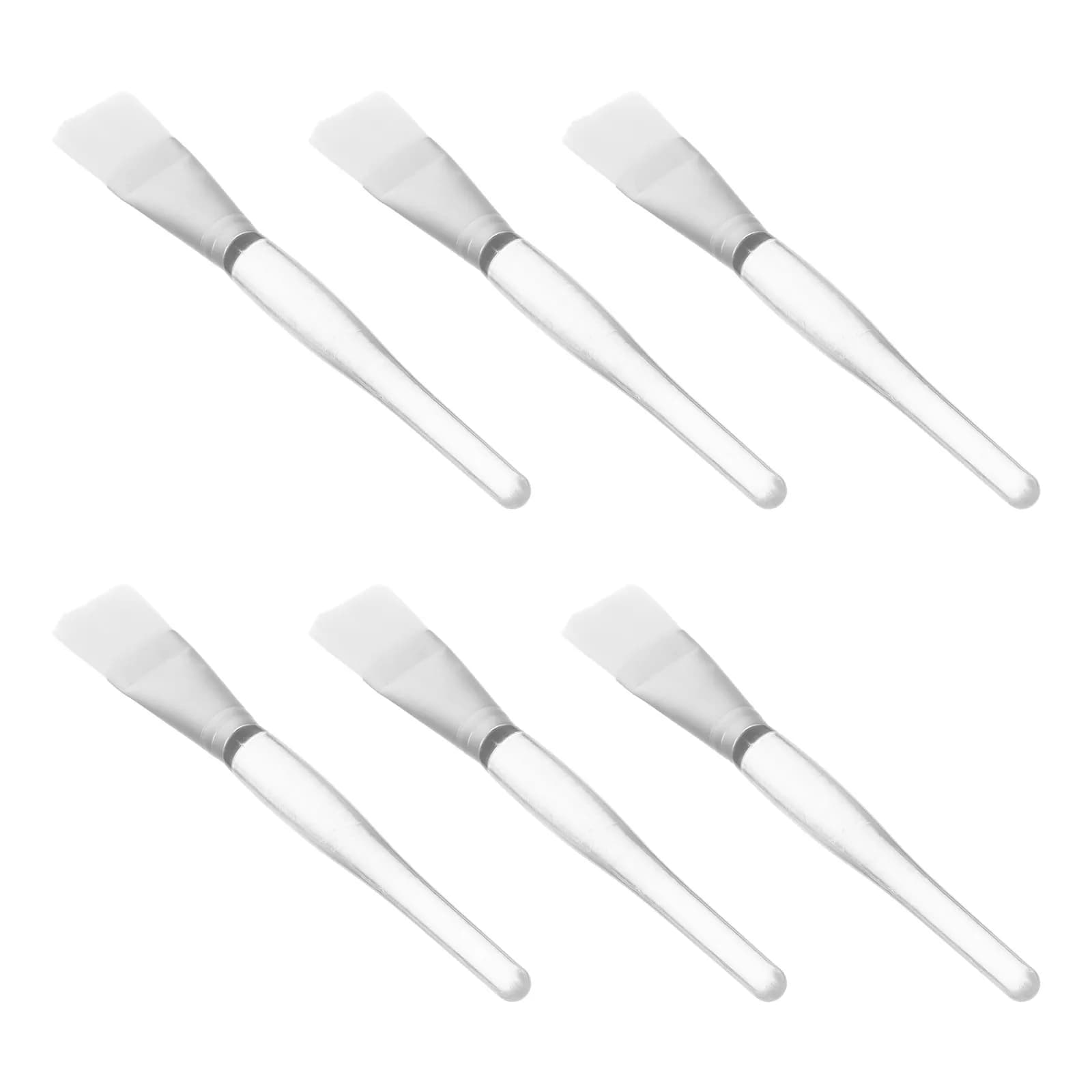 6Pcs Face Mask Brush Transparent Crystal Rod Soft Fiber for Even Facial Mask Application Cream Skincare Makeup Applicator Brush