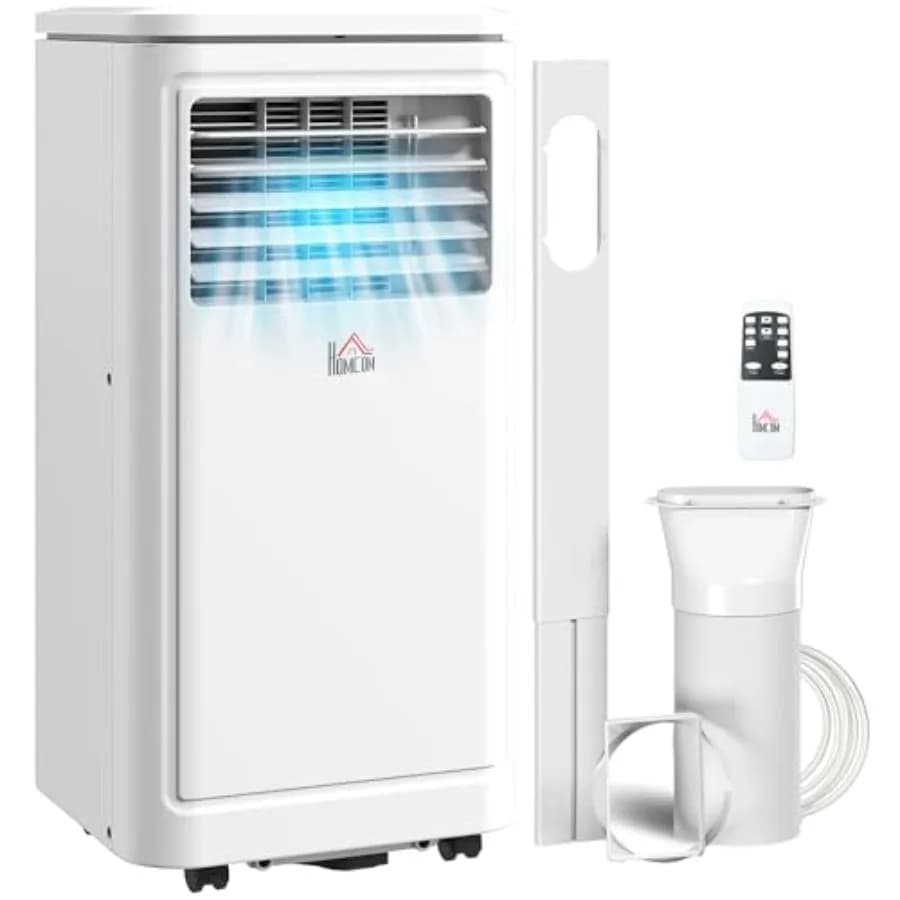 8000 BTU Portable Air Conditioner, for Rooms Up to 344 Sq. Ft., 3-in-1 Portable AC Unit with Dehumidifier, Cooling Fan, Sleep,