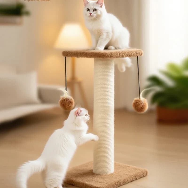 Tiragraffi Verticale Piccolo per Gatti in Sisal, Struttura per Arrampicata che Non Lascia Detriti, Colonna per Affilare le Unghie, Giocattolo per Gatti