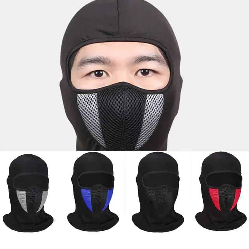 Ciclismo all'aperto passamontagna traspirante moto maschera integrale Motocross ciclismo casco cappuccio MKotocykl equitazione collo maschera per il viso