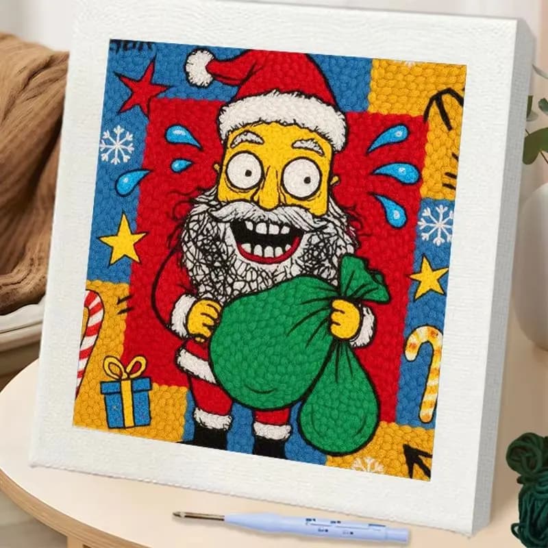RUOPOTY Punch Needle Kit DIY Cute Santa Claus Art Projects For Adults Christmas Punch Needle Tool Interior Diy Idea Beginner Kit