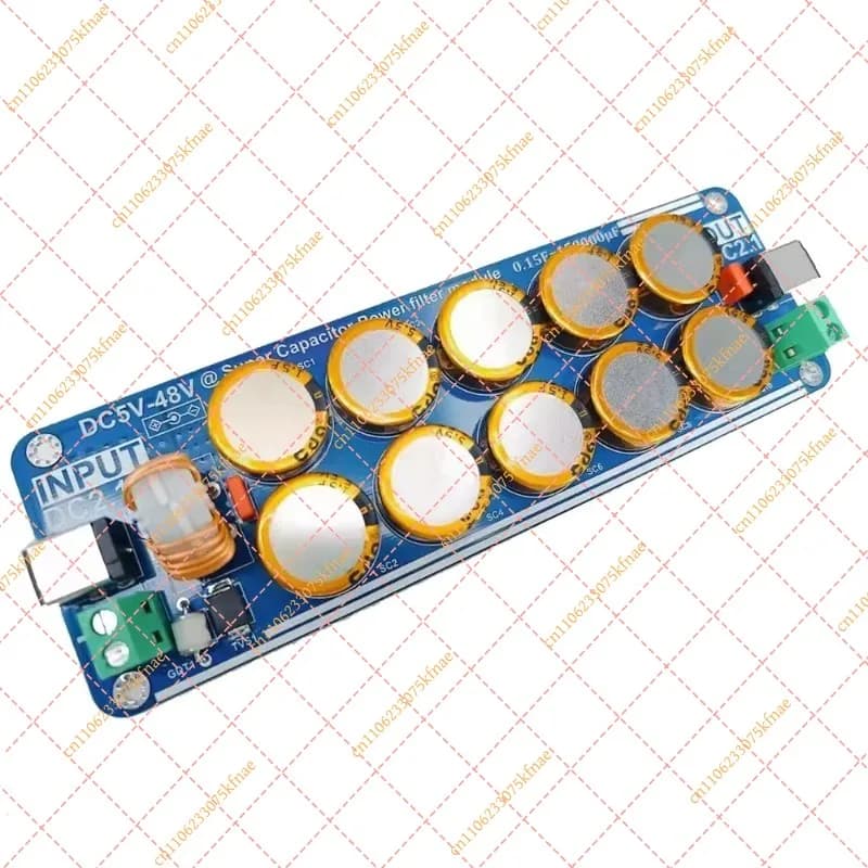 Upgraded Supercapacitor Filter Board (5V-48V) | 10A Low Noise Power Module for Raspberry Pi, DAC & Headphone Amplifiers