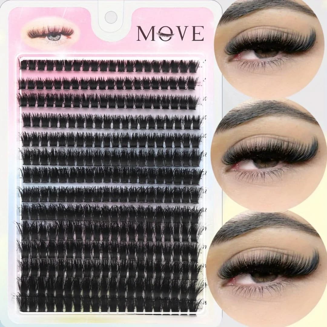 280 pieces D Curl Mix Length Squishy curled waterproof false Min Crush, for home DIY, disposable fake lashes and soft and voluminous casting