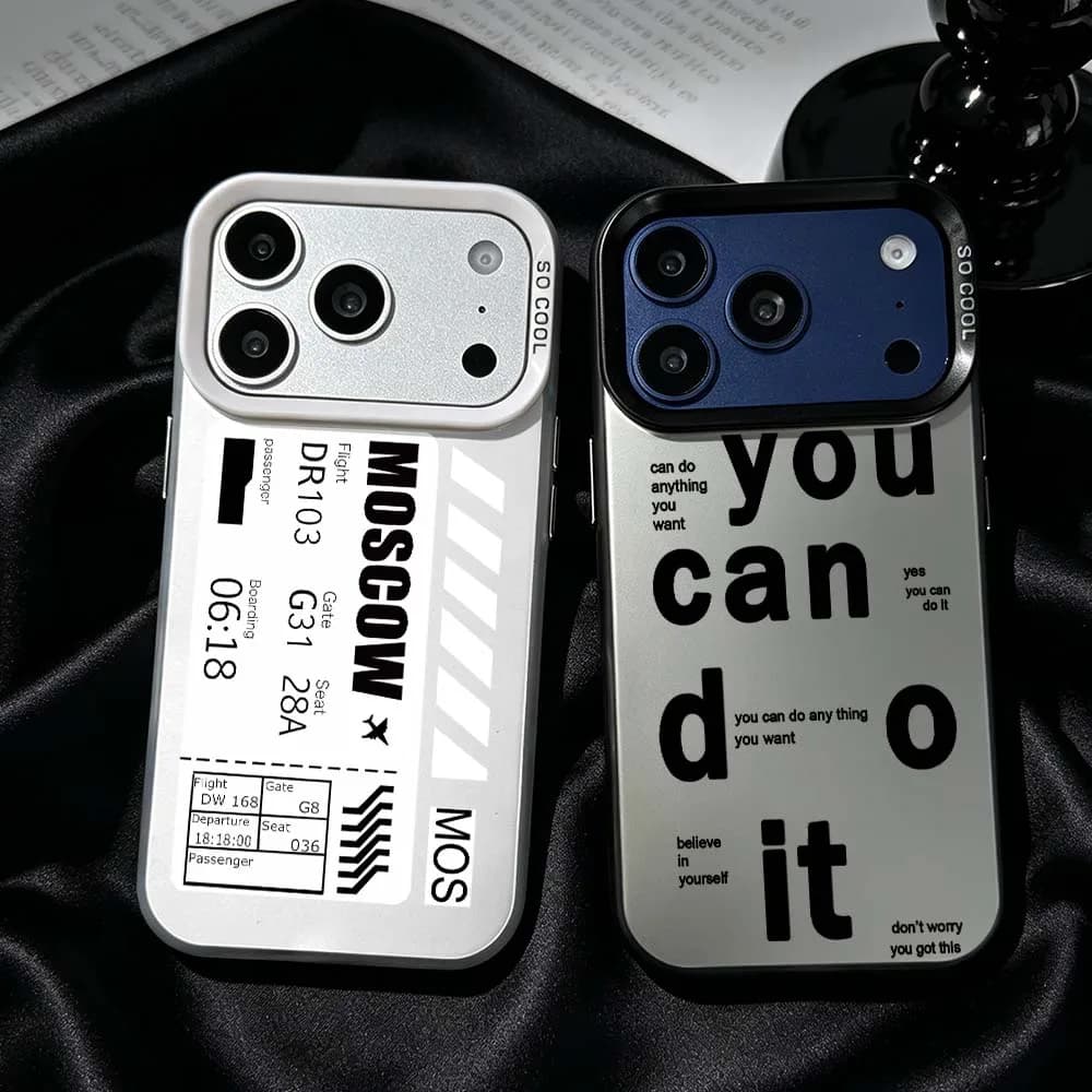 Creative Label Sticker Phone Case For iPhone 17 Air 16 15 14 13 12 Mini 11 Pro Max Plus Shockproof Plating Matte Cover