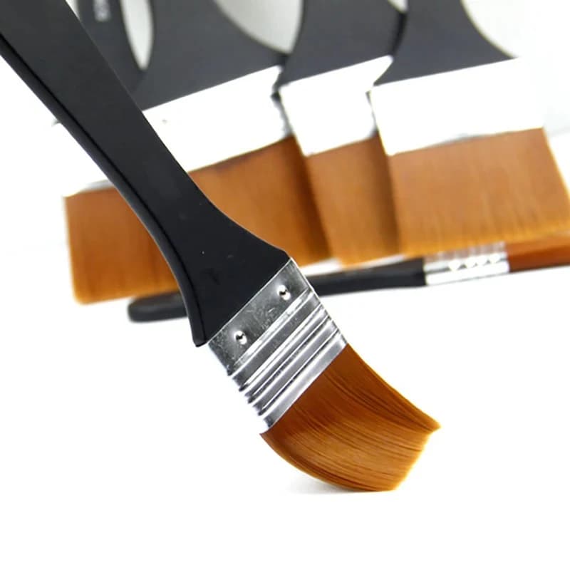 Ginflash 7styles Watercolor oil Art Paint Brush Nylon Hair painting Art brush Easy To Clean Wooden Cleaning Brush