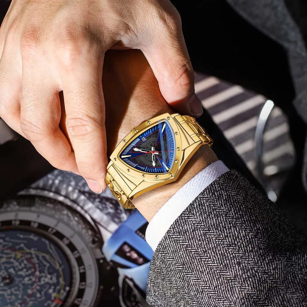 CHENXI Orologio da uomo di lusso Orologio da polso al quarzo Casual Orologio a triangolo cavo Orologio da regalo da uomo di moda relojes para hombres