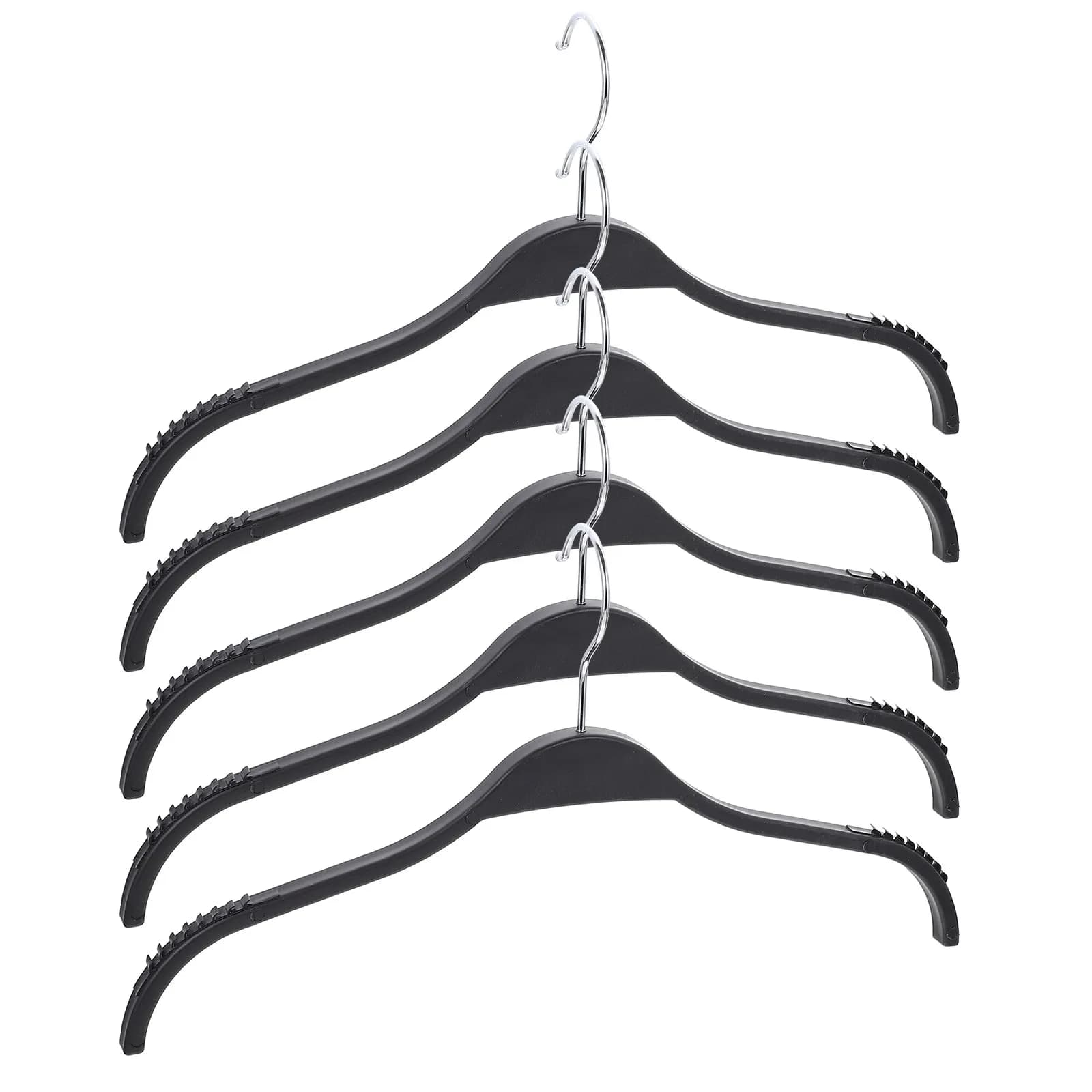 Set di 5 Appendiabiti in Plastica Antiscivolo Resistenti, Salvaspazio per Armadio e Guardaroba