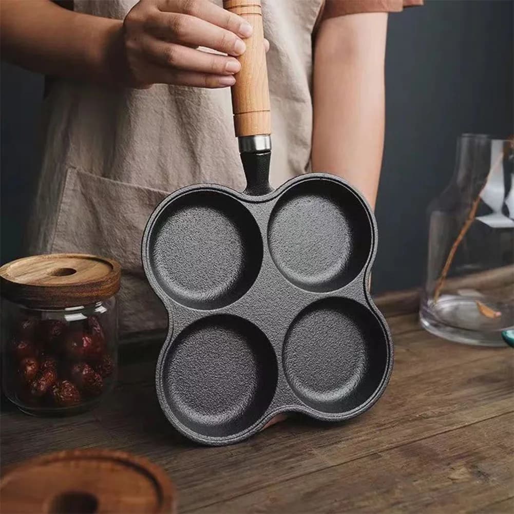 4-heat non-stick pan for breakfast, burger, eggs, pancake, multifunction, burger steak, gas cooker, induction cooker