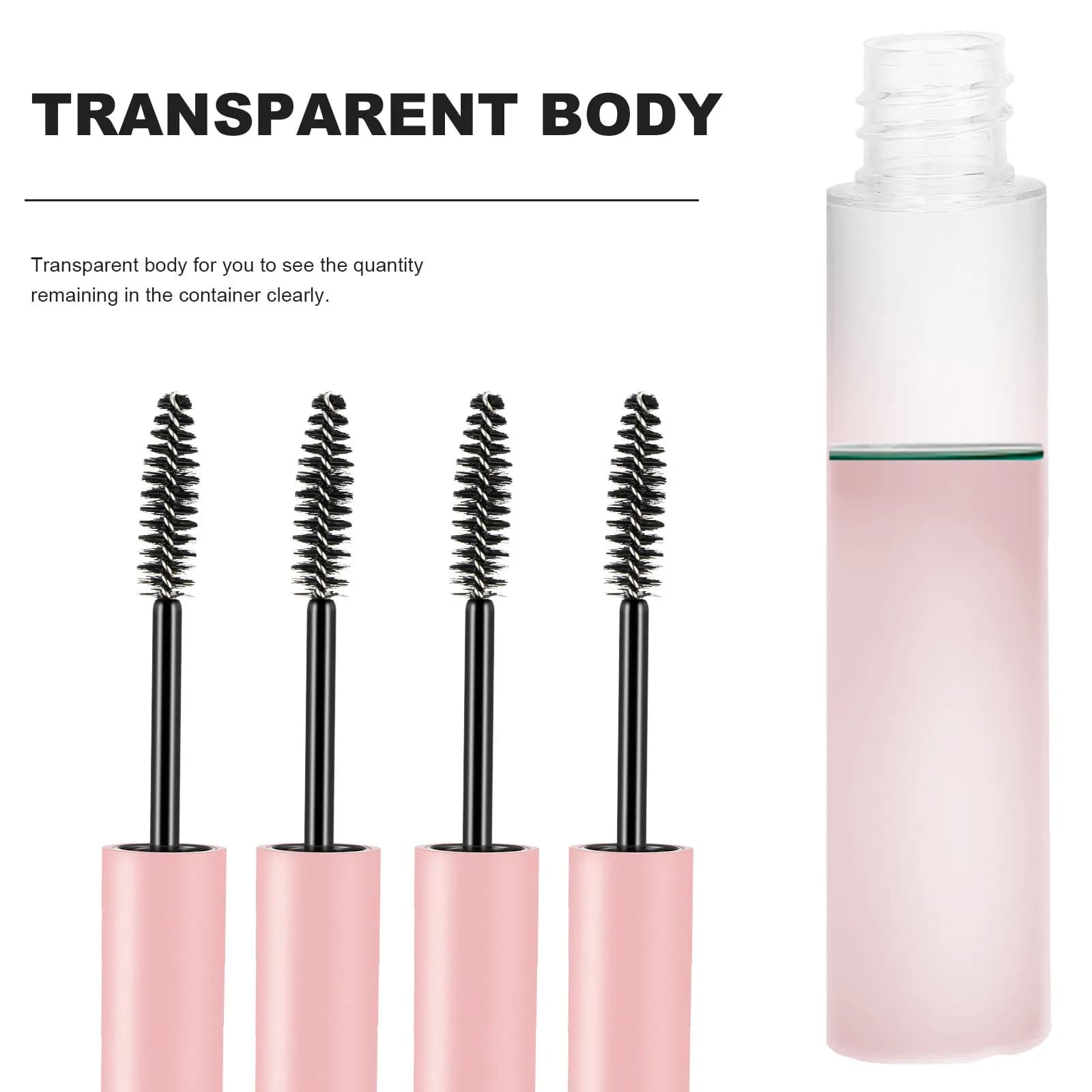 10Pcs Refillable Mascara Bottle DIY Transparent Tubes Portable Eyelash Cream Container Empty Eyeliner Tube Reusable Wand