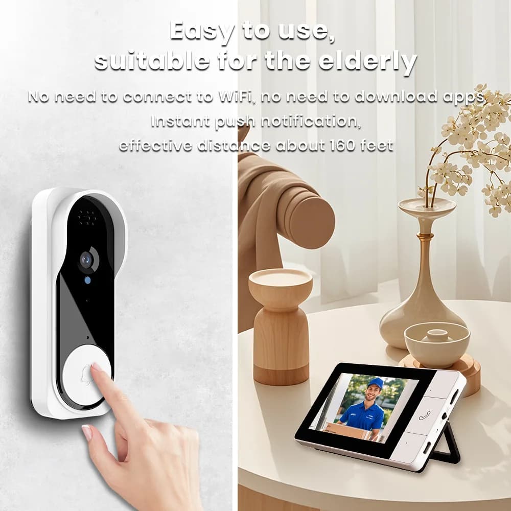 Videocitofono con schermo 4.3 Citofono visivo wireless Visione notturna Smart Home Porta digitale Peepholes Rilevazione PIR Campanello per porta Telecamera