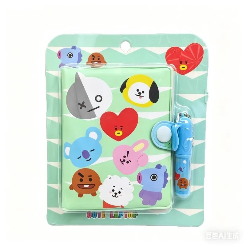 Set di Mini Quaderni BT21 Chimmy Koya Shooky Tata Cooky, Stile Giapponese Carino e Portatile, Piccolo Diario Tascabile