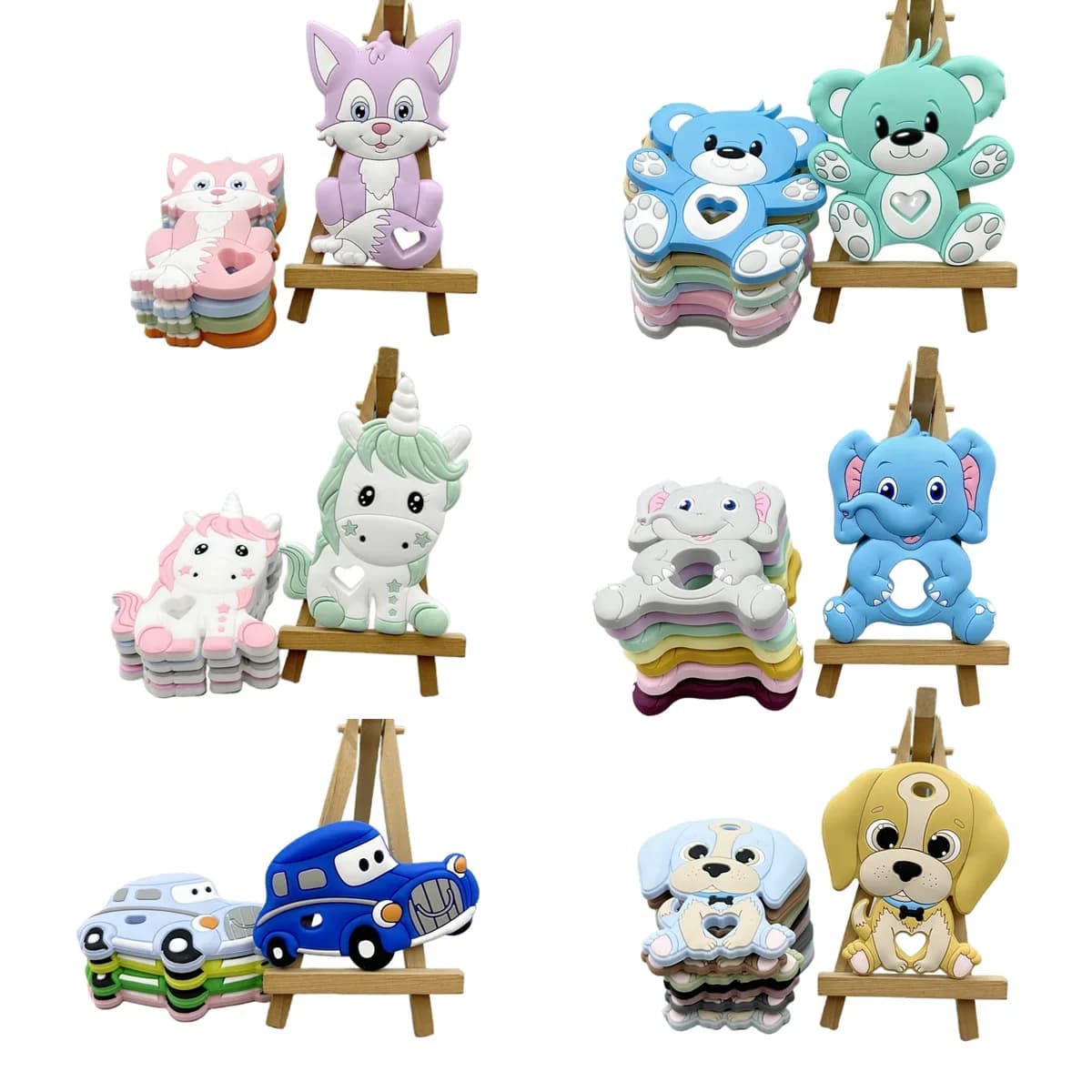 1PC Cibo Per Bambini Grad Sicuro Silicone Animale Massaggiagengive Ciuccio Catena Accessori FAI DA TE per Infantile Da Masticare Dentizione Giocattoli Regali Kawaii