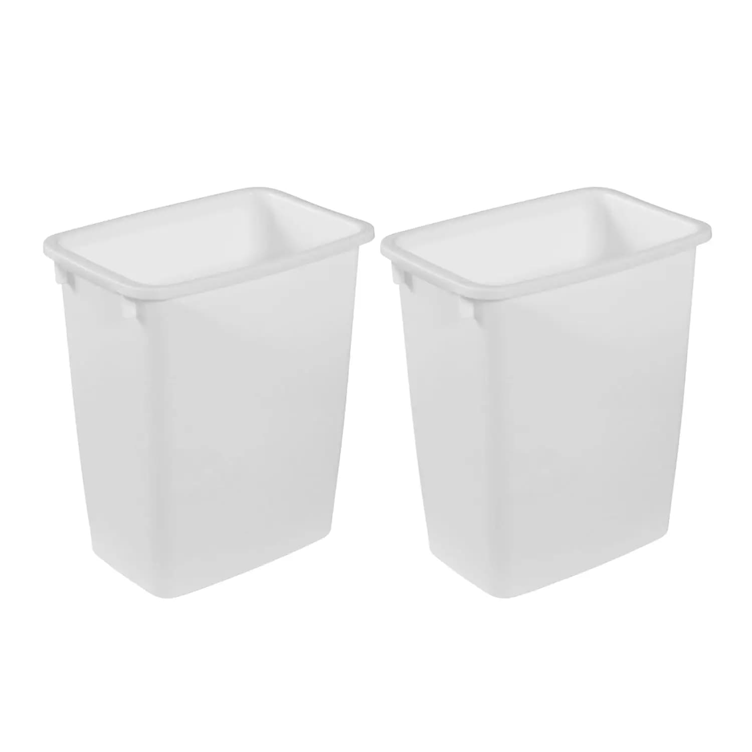 Set di 2 Cestini per Rifiuti Tradizionali Senza Coperchio, Contenitori per Bagno, Cucina e Ufficio, 21 Pollici, Personalizzabili