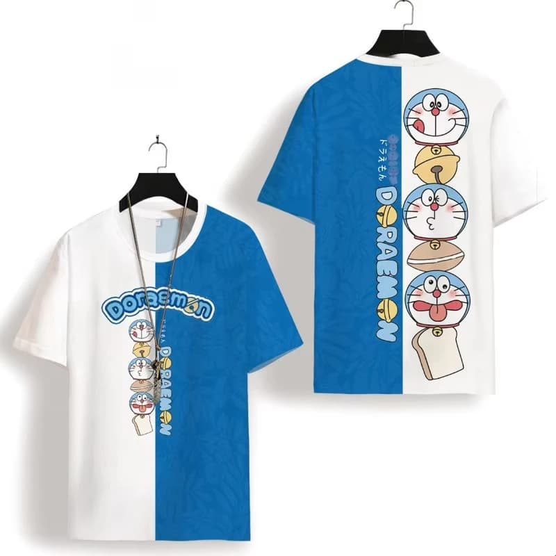 T-shirt Traspirante a Maniche Corte con Stampa Anime Giapponese del Gatto Robot Doraemon, Edizione 2026 Bandai