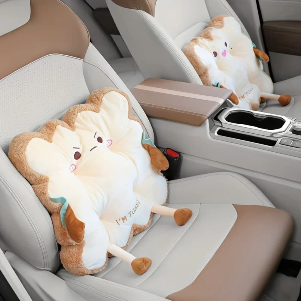 Cute Toast Plush Cushion Bread Shaped Pillow Soft Seat Pad for Office Chair Car Food Themed Throw Pillow Birthday Wedding Gift