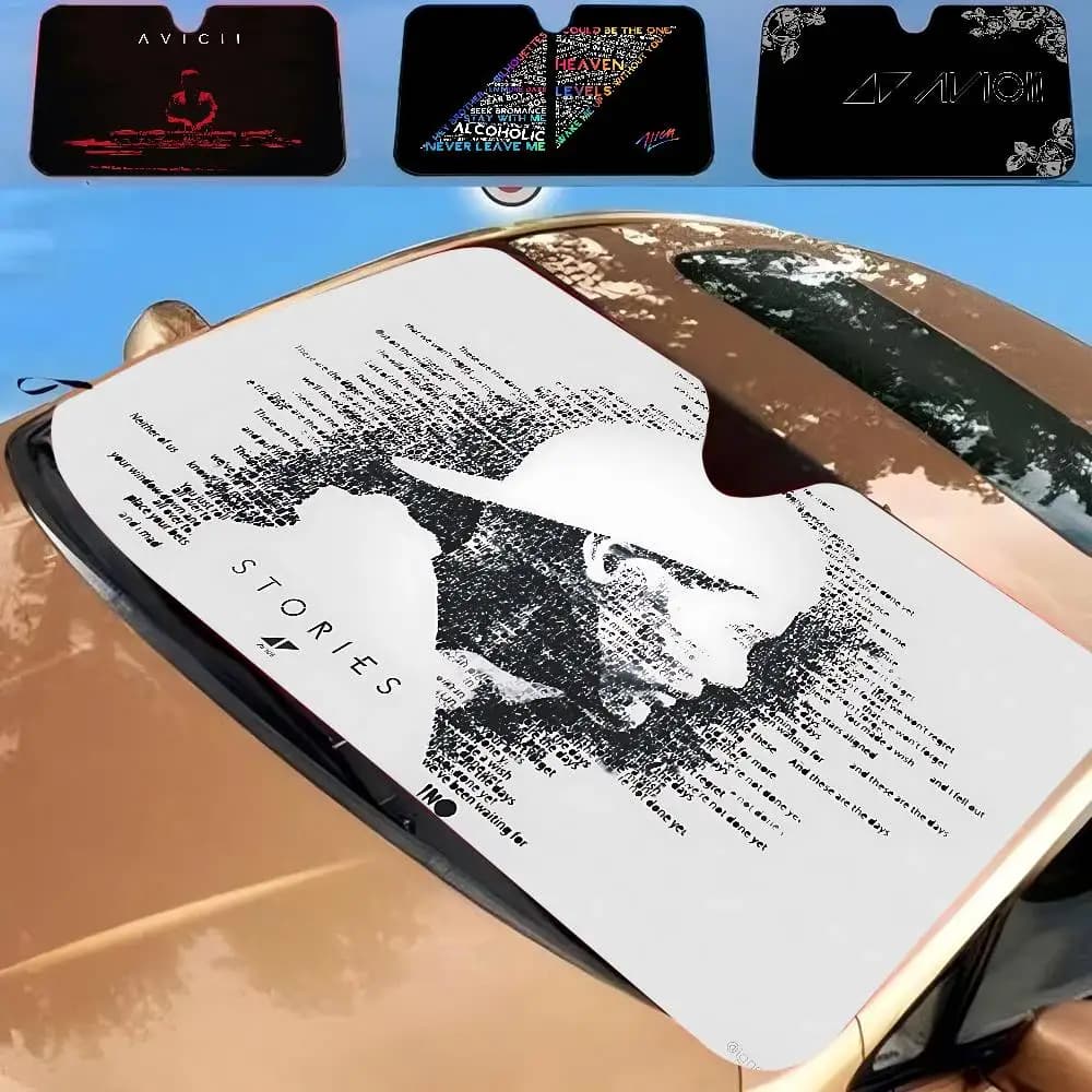 DJ A-Avicii Logo Copertura Parasole Pieghevole per Parabrezza Auto Riflettente Portatile Traspirante Anti UV
