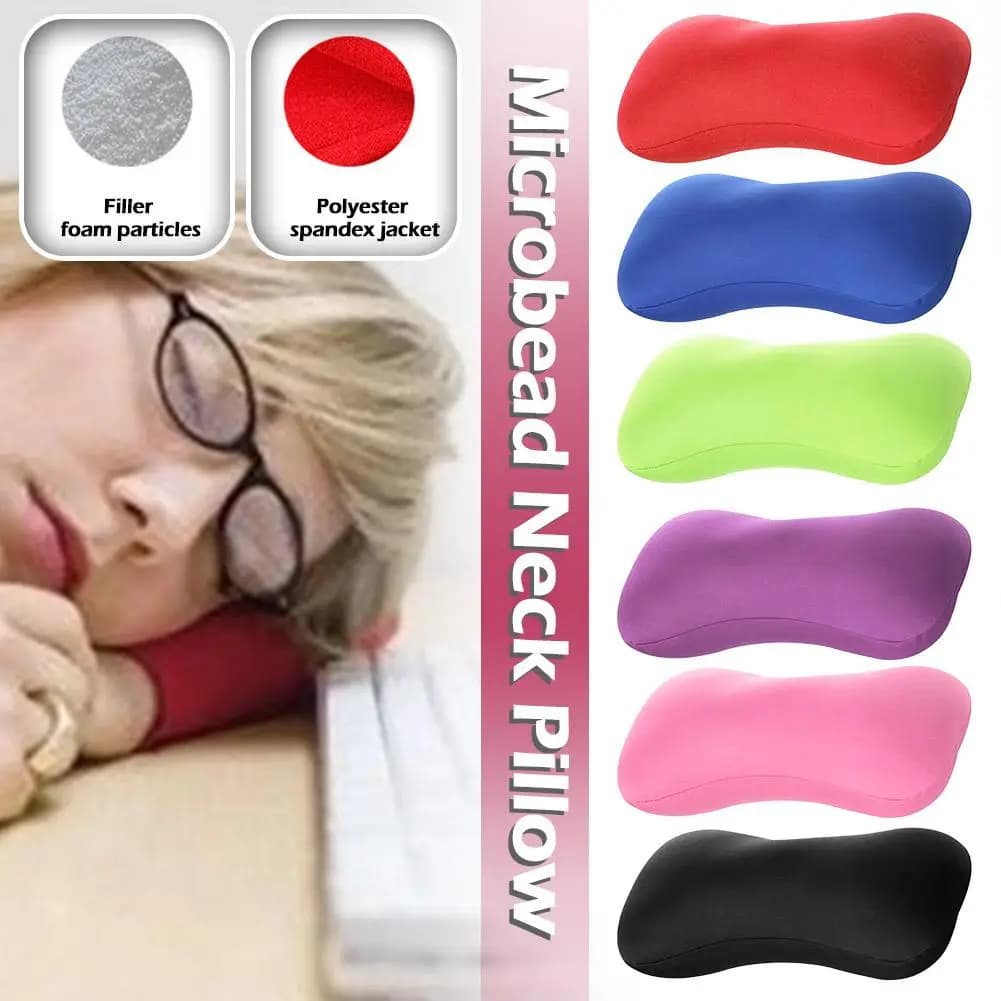Memory Foam Bone Pillow Particelle Home Sleep Supporto per il collo Ufficio portatile Pausa pranzo Cuscino per dormire Cuscino in microperline