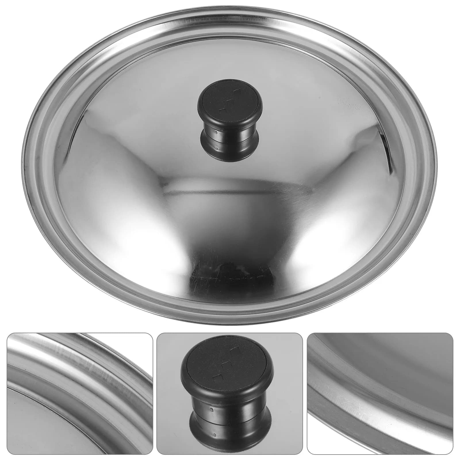 Stainless Steel Pot Cover Resistant with Ergonomic Handle, Heat Resistant and Washable in Dishwasher for Pots, Panels and Drawers