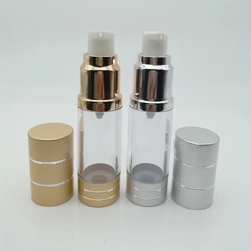 50ml 30ml 15ml Vuoto Oro Argento Plastica Pompa Airless Bottiglia Olio Essenziale Fondotinta Crema Contenitore Riutilizzabile