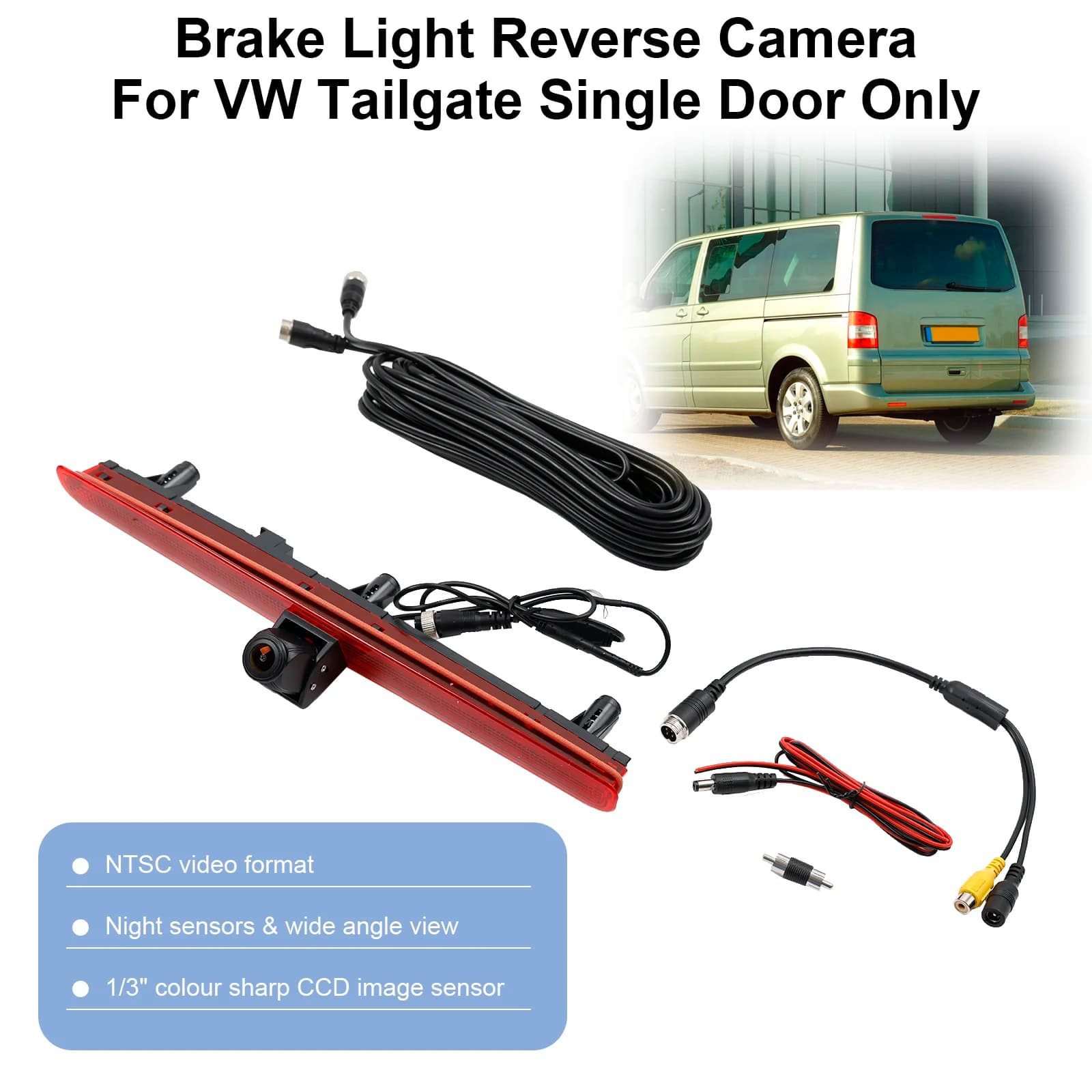Telecamera retromarcia Artudatech per VW Transporter T5 T5.1 luce freno portellone portellone solo porta singola