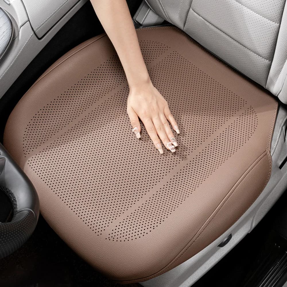 New Car Seat Cushion Leather Thin Breathable Hole Summer Car Interior Seat Cover Four Seasons Universal Automotive Parts