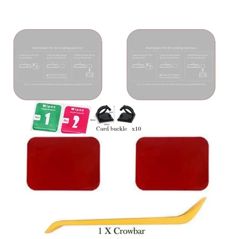 For VIOFO/Podofo Dash Cam Electrostatic Film Electrostatic Film Heat Resistant Adhesive Support + VHB Biadhesive Sticker 2 pieces