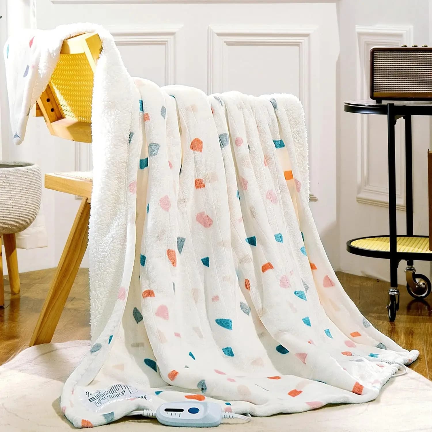 Coperta Elettrica Riscaldata 50x60, 4 Livelli di Calore, Spegnimento Automatico, Lavabile in Lavatrice, Certificata ETL e FCC
