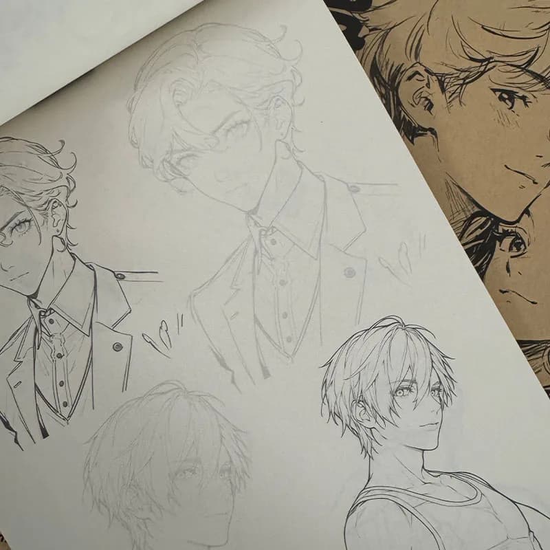 Zero Basis Learn to Draw Anime Book Manga Character Line Art Tracing Sketchbook Beautiful Girl Boy Comic Practice Copy Book Art