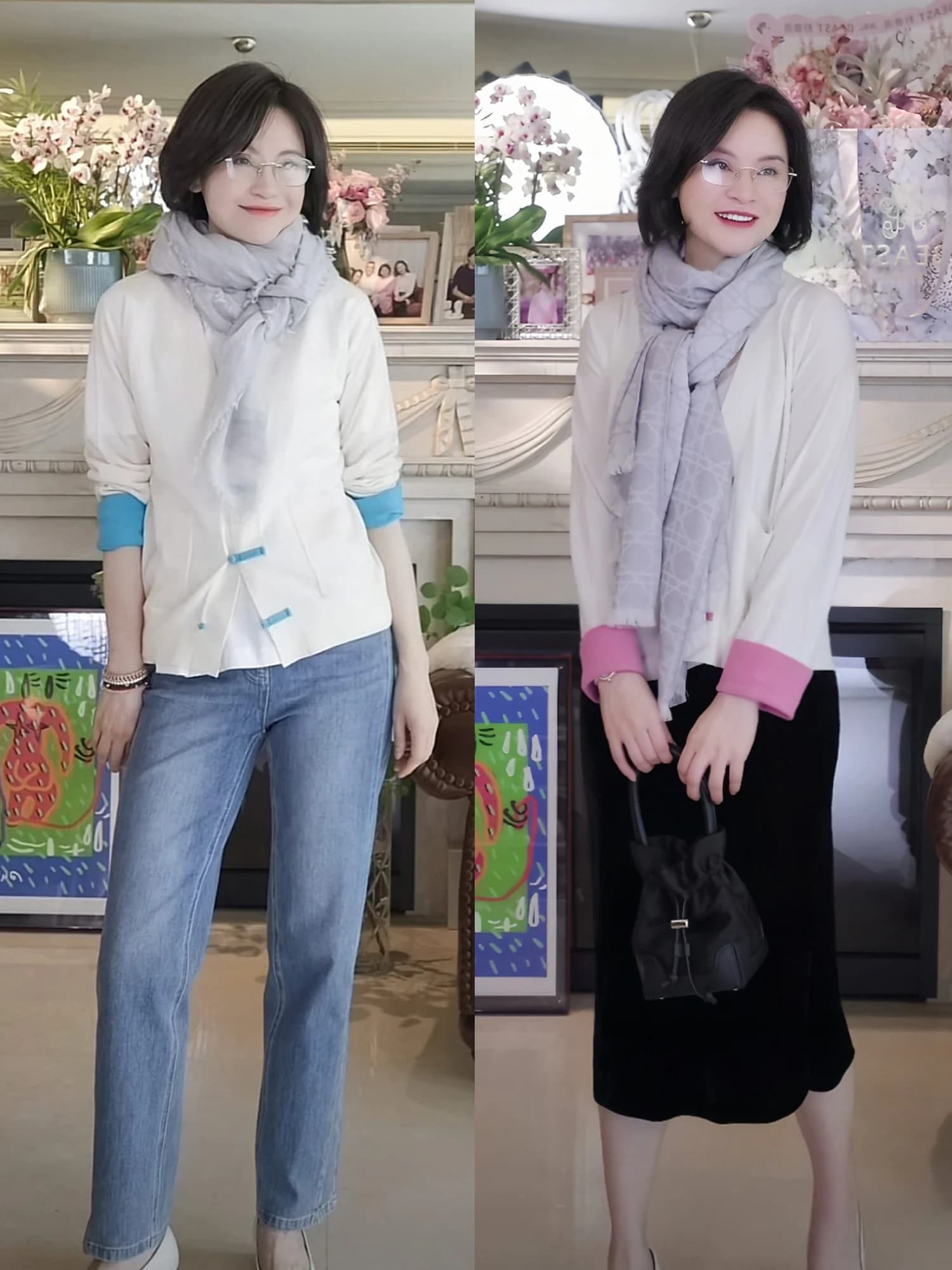 Maglione Cinese Nuovo Stile in Lana Merino Fine con Dettagli a Bottoni, Lavorazione a 8 Aghi, Maniche Lunghe e Scollo a V