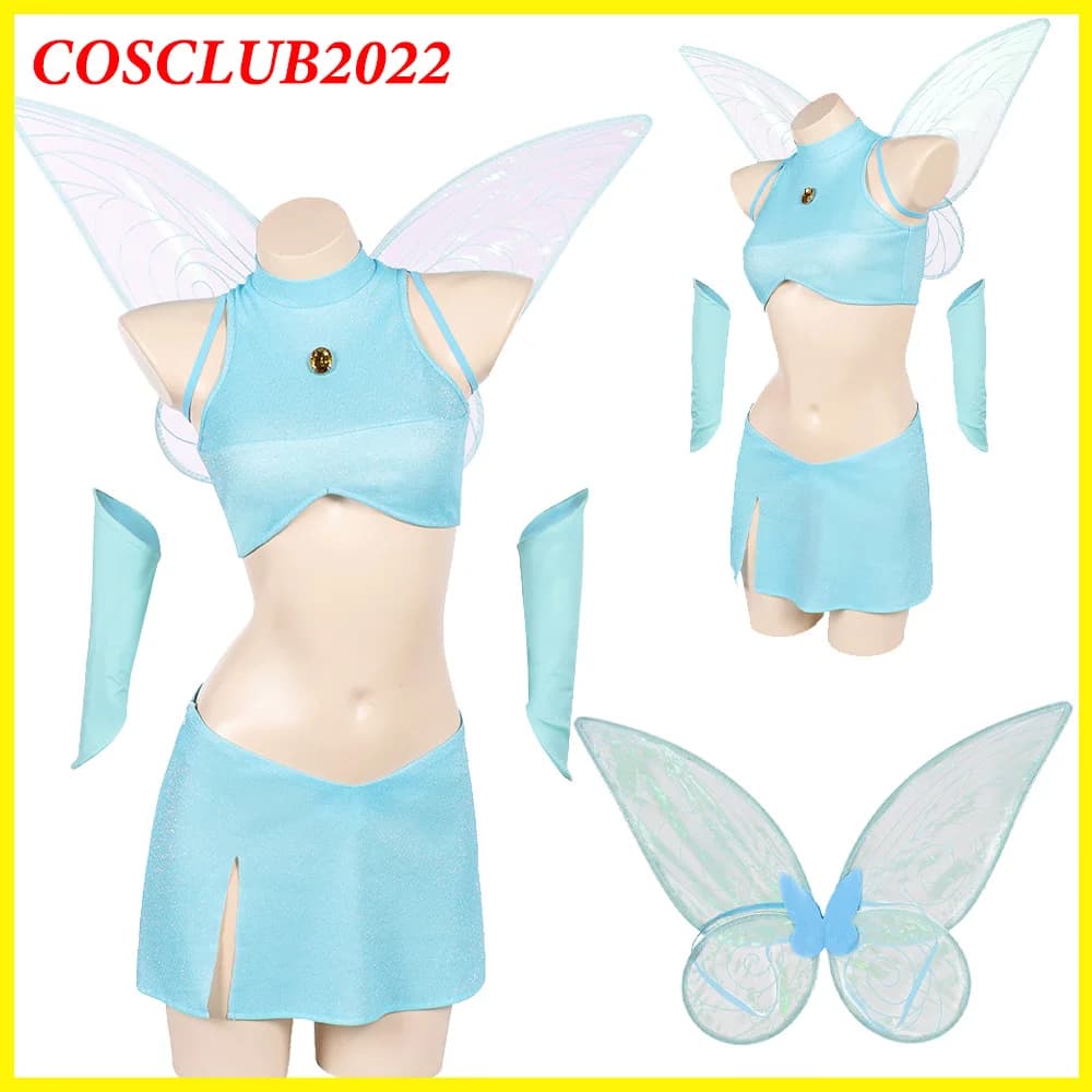 Fancy Winx Cartoon Bloom Cosplay Costume Fata 2025 Club Role Game Gonna Elfo Ala Gloves Women's Dresses Halloween Party Dress
