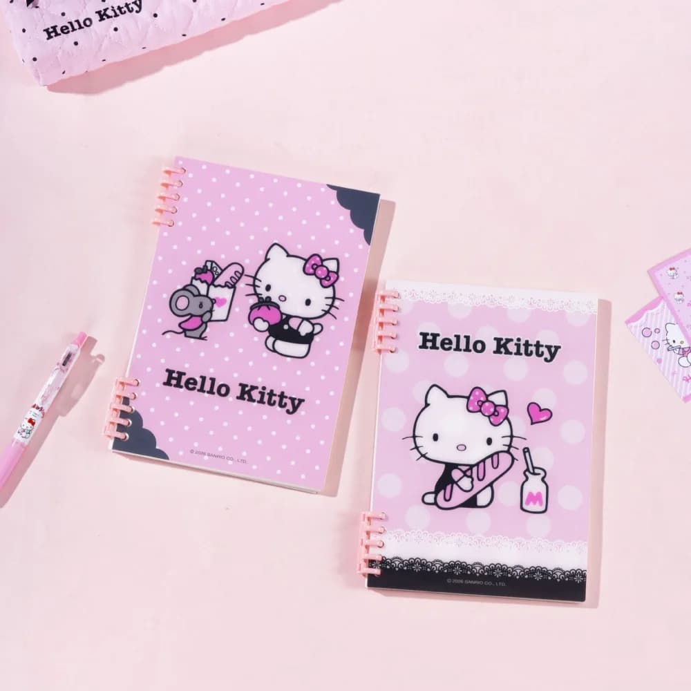 Autentico Quaderno A5 a Fogli Mobili Hello Kitty, Cartoleria Portatile Sanrio, Diario, Agenda, Quaderno per Appunti, Regalo per Ragazze