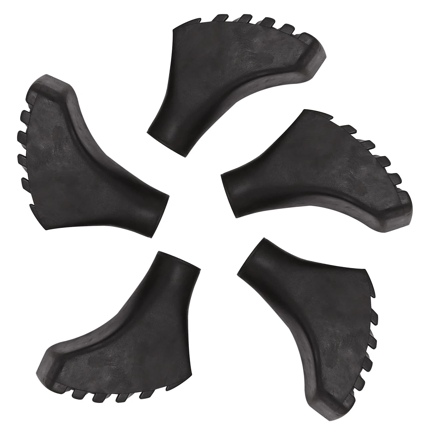HOTB72A Pack of four spare parts in extra durable rubber (stones / spare hoods) for trekking poles - Suitable for all standard hiking poles