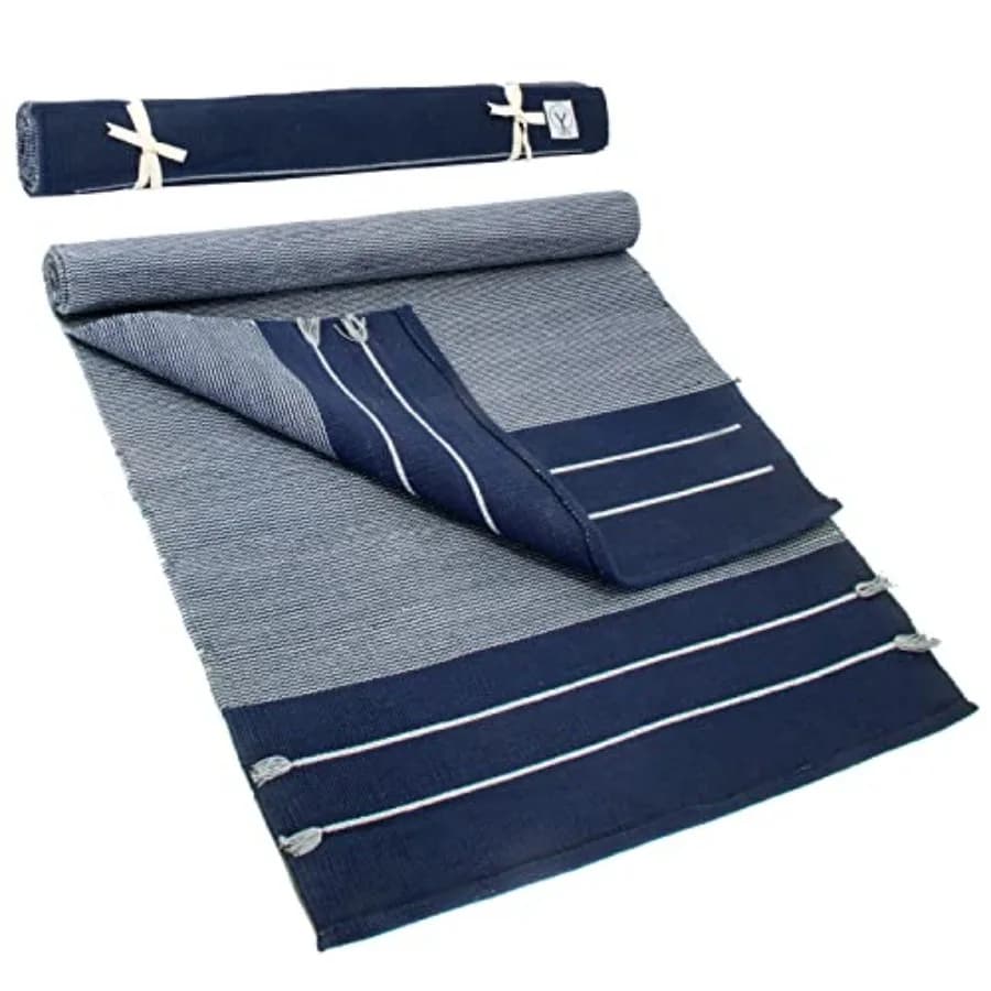 Handmade Organic Yoga Mat made with 100% Organic Cotton Yoga Mat - Natural Yoga Rug for Exercise Workout and Fitness Rug - Hand